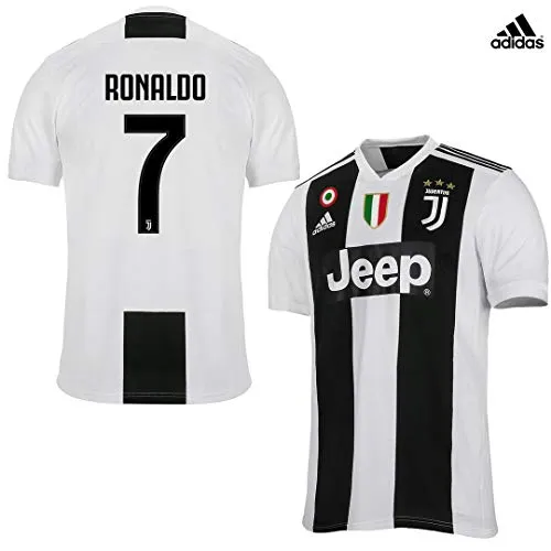 Juventus Maglia Ronaldo Gara Home Ufficiale 2018/19 - Originale - Bambino - Patch Scudetto e Coppa Italia Sempre Incluse - Taglia 140 cm 9/10 Anni - Nessuna Patch
