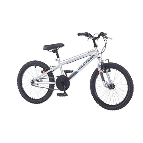 Wildtrak - Bicicletta 20" per Bambini da 6 a 9 anni con freni regolabili - Argento
