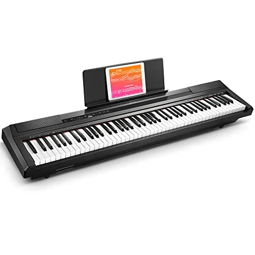 Donner Pianoforte Digitale 88 Tasti Pesati con Pedale, Sorgente Audio Premium, Portatile Piano Tastiera Elettrico per Principianti, DEP-10