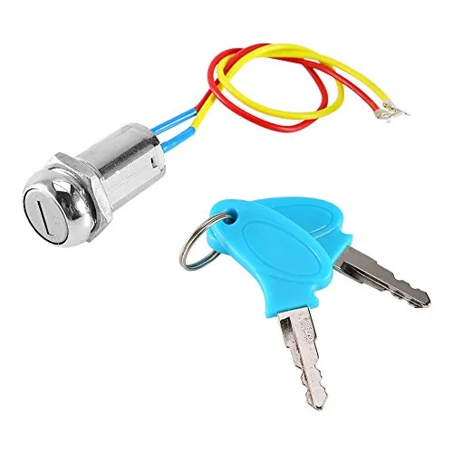 Qiilu 2 fili 6.5x4.5 cm Interruttori Tasti Switch Elettronica blocco bici elettrica chiave interruttore di accensione chiavi interruttore a chiave per scooter elettrico bicicletta elettrica blocco