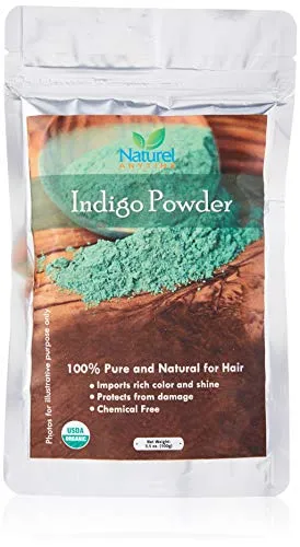 Organic (USDA, GMP) Pure Indigo powder (used with Henna, healthier, softer hair (Recipe provided for different shades)) for temp tattoos and eyebrows, CPSReports certified in UK/EU