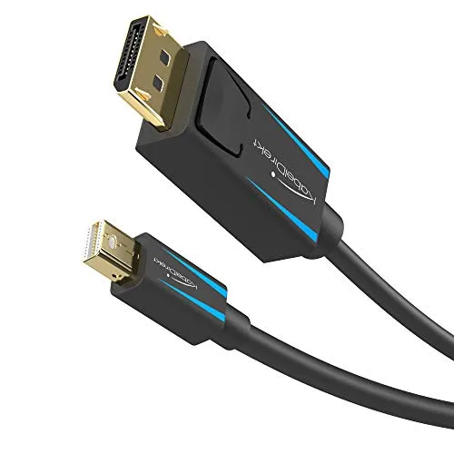 KabelDirekt - Mini DisplayPort (Thunderbolt) su Cavo DisplayPort (Mini DP su DP) - 1m - (UHD con 4K / 60Hz, Versione 1.2, Adatto a PC & Mac, connettore DP con Chiusura, Nero) - Top Series