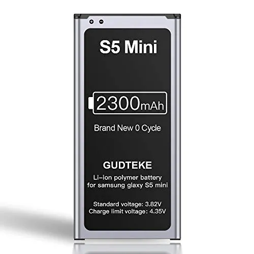 GUDTEKE Batteria per Samsung Galaxy S5 Mini Sostituzione migliorata della batteria agli ioni di litio da 2300 mAh per batteria interna Samsung S5 Mini