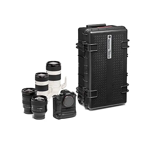 Manfrotto PRO Light Tough TH-55 HighLid, Custodia Rigida per Camera, Valigia Fotografica, Bagaglio a Mano, Custodia Imbottita con Chiusura Ermetica e Spugna Pre-Cubettata, Omologata IP67, Impermeabile