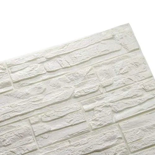 Ray-Velocity 3D Carta da Parati Mattoni Bianco DIY Adesivi muro di mattoni imitazione PE Schiuma Impermeabile Brick Wallpaper Stickers per Cucina Bagno Soggiorno Salone da letto 60x61cm(