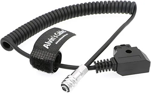 Alvin's Cables Cavo di Alimentazione BMPCC 6K per Videocamera Blackmagic Pocket Cinema 6K Weipu 2 Pin Femmina a D-Tap Cavo a Spirale di Alimentazione da Gold Mount Batteria V-Mount