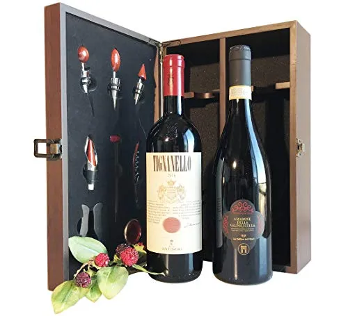 Vino Tignanello e Amarone - Idea Regalo: Compleanno, Anniversario, Fidanzamento, San Valentino, Pensionamento, Festa del Papà - C. 390