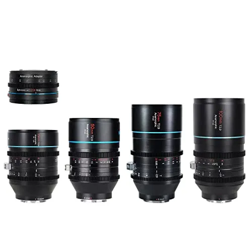 SIRUI T2.9 1.6X Full-Frame E-Mount Set di lenti anamorfiche con adattatore anamorfico 1.25x (35mm, 50mm, 75mm, 100mm)