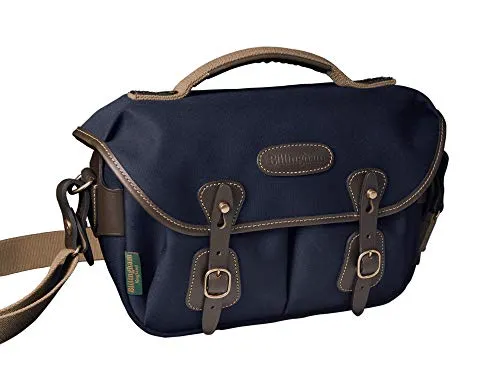 Billingham Borsa Hadley Small Pro Tela Blu Navy/Bordi Cuoio cioccolato