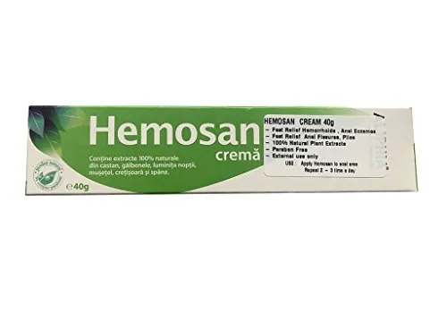 Hemosan Crema 40 g per ragadi anali, emorroidi, eczema anale, prurito anale – 100% estratti vegetali naturali di salvia – senza parabeni