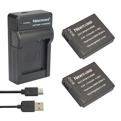 Newmowa® DMW-BCM13 Batteria (confezione da 2) e Portable Micro USB Caricatore kit per Panasonic DMW-BCM13, DMW-BCM13E, DMW-BCM13PP e Panasonic Lumix DC-FT7, DC-TS7, DMC-FT5