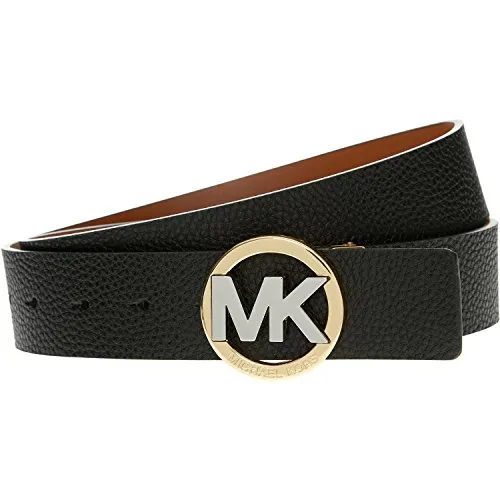 Michael Kors Reversible Black/Tan Leather Belt Belt Two Tone Buckle M