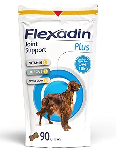 Vetoquinol Flexadin Plus Max Confezione con 90 compresse di alimento complementare dietetico prescritto per cani