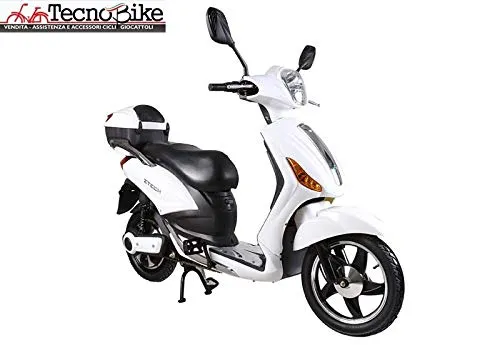 Tecnobike Shop Scooter Bicicletta Elettrica a Pedalata Assistita Z-Tech ZT-09-CL 500w 48V - 20Ah Batteria a Litio (Bianco)