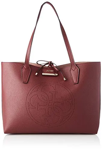 Guess Bobbi, Borsa Tote Donna, Multicolore (Merlot/Rosewood), 12.5x27x42.5 cm (W x H x L)