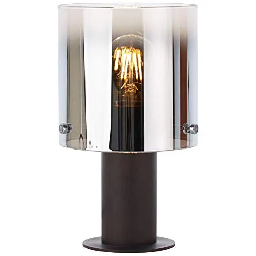 Brilliant lampada lampada da tavolo Beth caffè/vetro fumé | 1x lampade normali A60, E27, 60W, gf non specificate Con interruttore a cavo | Adatto per lampade a LED