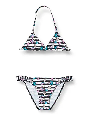 Arena G Tropical Summer Jr Triangle, Bikini per Bambina, Multicolore (White/Black), 12-13 anni