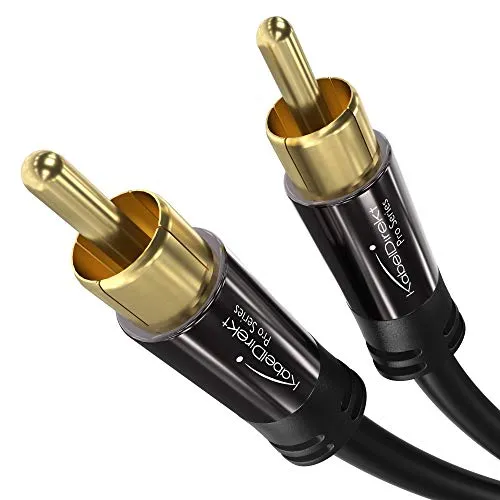 KabelDirekt – 1m Cavo RCA (Coassiale Audio Stereo Digitale Connettore, 1 RCA Maschio su 1 Connettore RCA Maschio, a trasmissione analogica, digitale del segnale), PRO Series