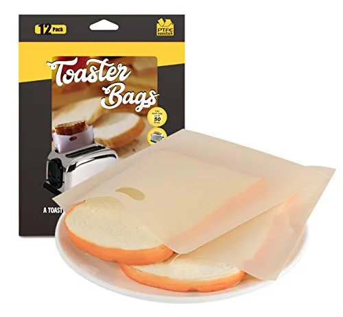 ilauke 12pz Sacchetti per Tostapane, Sacchetti Toast Riutilizzabili Tostapane Sacchetti Antiaderente per Confezionare Pane Sandwich Pizza Tasche in Microonde Forno Grill