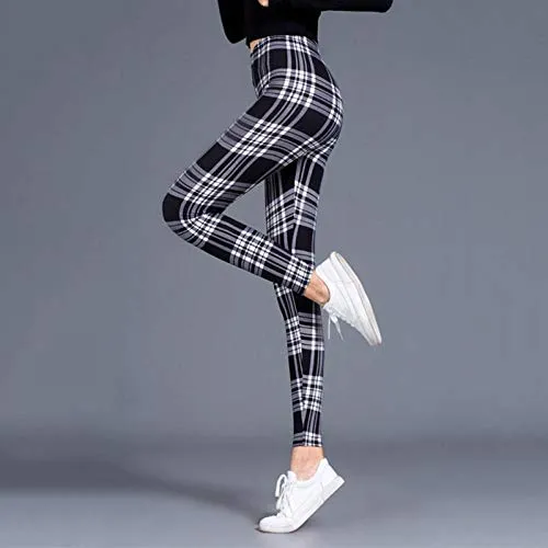 Leggings Leggings Scozzesi Pantaloni Sexy da Donna Leggings Push-Up Moda Fitness Legging Palestra Sporting Plus Size Pantaloni A Vita Alta L Nerobiancopagato