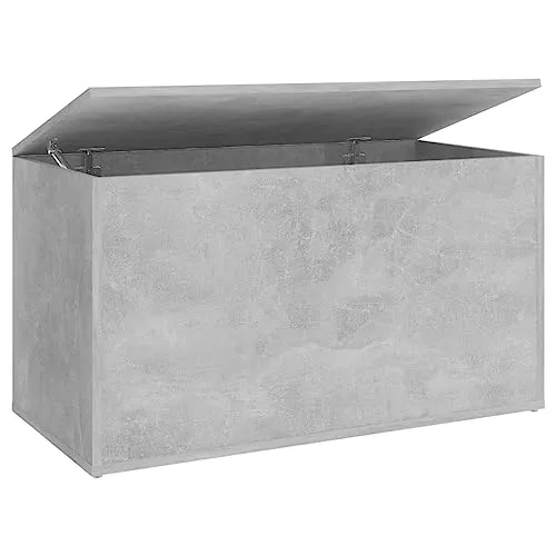 vidaXL Cassapanca in cemento grigio, 84 x 42 x 46 cm, in legno ingegnerizzato