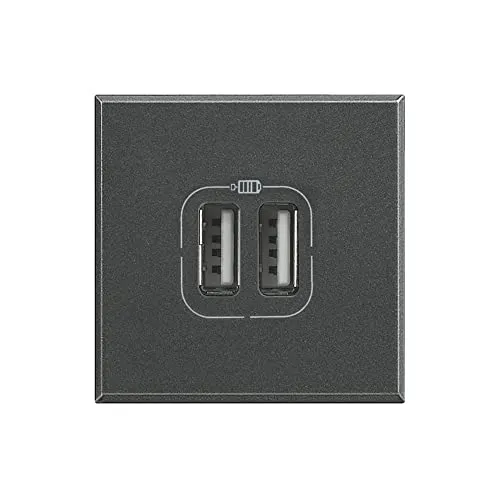BTicino Axolute Caricatore USB, 1500 mA, 5 V, 2 Posti, Antracite