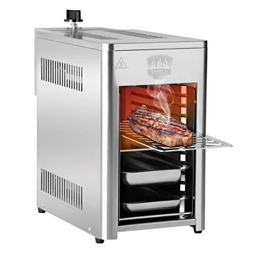 BARBEC-U Barbecue a Gas in Acciaio Inox ad Alta Potenza da 200 a 800 °C su 10 Livelli di Cottura, per Carne, Pesce, Frutta di Mare, Verdura