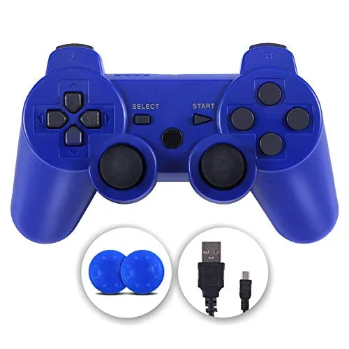 Shineled PS3 Controller, PS3 Joystick, Senza Fili Controller di Gioco per PS3 Sostituzione per PS3 Controller, Doppia Vibrazione Gamepad (Blue)