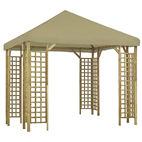 vidaXL Gazebo Tenda Tendone per Feste Padiglione per Eventi Baldacchino Telo Telone Copertura per Patio Accessori da Giardino 3x3 m Beige