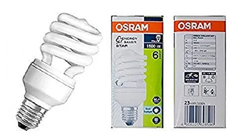 Osram - Lampadine a risparmio energetico Duluxstar Mini Twist, 6500 K, luce bianca fredda diurna, E27, 23 W, compacta fluorescente