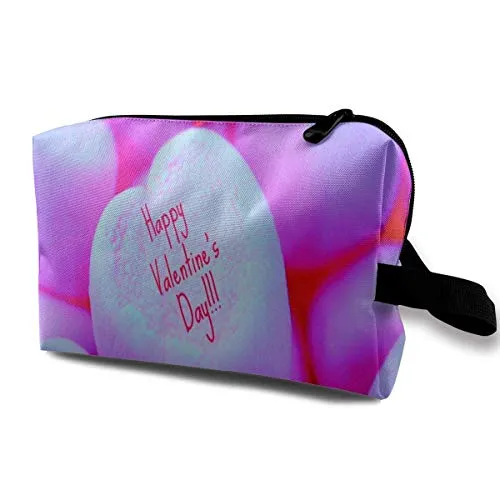 Borsa per trucco Happy Valentines Handy Travel Borsa multifunzione Pochette Organizer speciale per donna