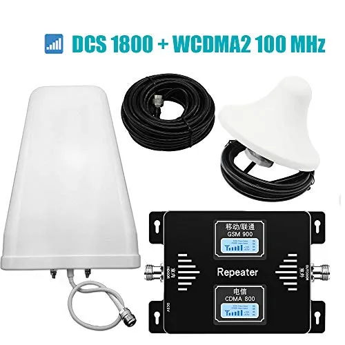 Diy Family Store Cell Phone Booster Segnale per casa e Ufficio 2G 3G 4G LTE gsm WCDMA UMTS 800/900/1800/2100 / 2600MHz a Doppia frequenza ripetitore del Segnale con Antenna Kit,DCS+ WCDMA