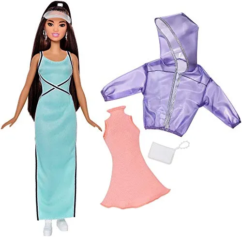 Barbie- Fashionistas Sporty Chic con Un Secondo Look Incluso Bambola, Multicolore, FJF71