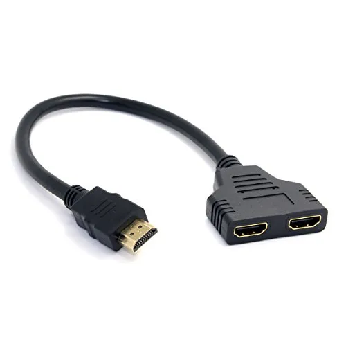 Cablecc - Cavo adattatore HDMI maschio a cablecc 2 HDMI femmina 1 in 2 out splitter