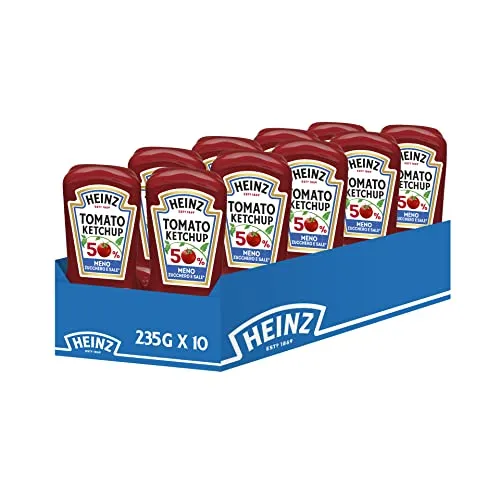 Heinz Tomato Ketchup Meno Zucchero, 235g (10 Confezioni)