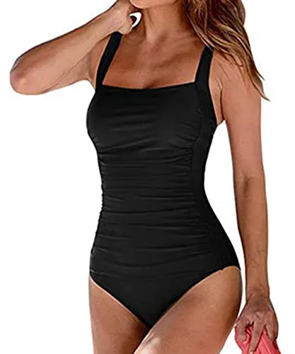 Costume Intero Donna da Contenitivo Push Up a Vita Alta Costumi con Scollo Costume da Bagno Donna Estivo Un Pezzo Volant Senza Schienale Controllo della Pancia