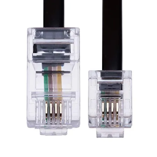 10m Da RJ11 a RJ45 Cavo Modem Ethernet Telefono Dati ADSL Toppa Condurre Banda Larga Alta Velocità BT Spina Internet 6P4C to 8P8C Piatto Estensione Cordone Compatibile con Modem, Router (Nero)