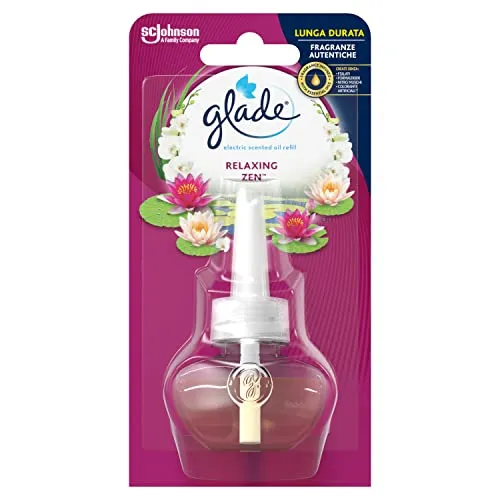 Glade Diffusore di Oli Essenziali Elettrico, Ricarica, Profumatore per Ambienti, Fragranza Relaxing Zen, Confezione da 1 Ricarica, 20 ml