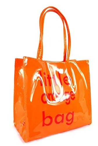 GFM borsa shopper riutilizzabile, porta pranzo o borsa da picnic, in cloruro di polivinile, piccola o media, PLASTICA, Small Glossy - Orange (Sg-crtnrg), S
