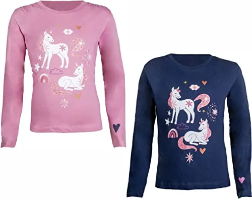 HKM Pony Dream Leggings, Colore: Rosa, 104 Unisex-Bambini