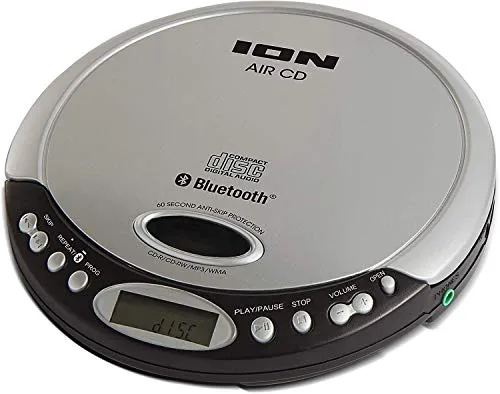ION Audio Air CD Lettore CD Portatile dal Design Slanciato con Bluetooth, Uscita Cuffie e Funzionamento a Batterie Opzionale