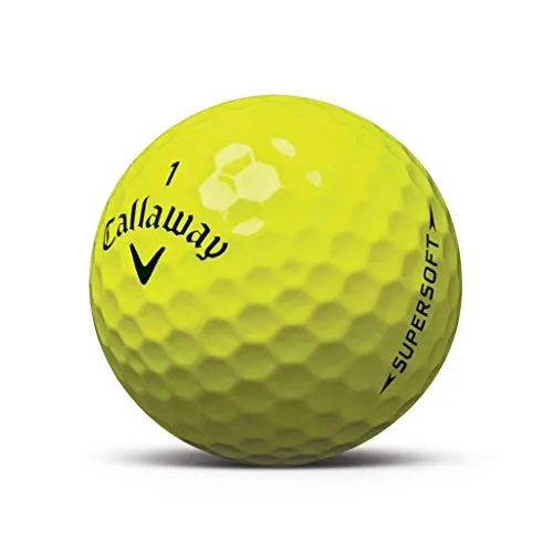 Callaway Supersoft Giallo 2019 Palline da Golf - Personalizzato Stampato con la Tua Immagine di Testo o Logo (3 Palle)