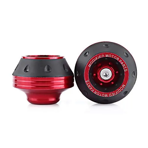 CNC anteriore forcella telaio cursori ruota crash protector alluminio forcella ruota telaio cursori crash pad moto caduta protezione scooter ciclomotore(Red)