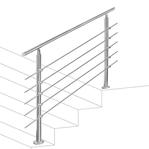 Cecaylie Corrimano Ringhiera per scale ringhiera da 80cm Acciaio Inox con 5 barre trasversali corrimano da parete parapetto con Set Ringhiera ringhiera in acciaio inox per esterni