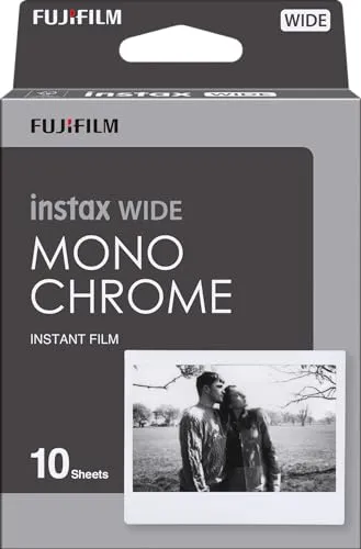 instax WIDE Instant Film Monocromatico, confezione da 10 scatti, adatto a tutte le fotocamere e stampanti instax WIDE