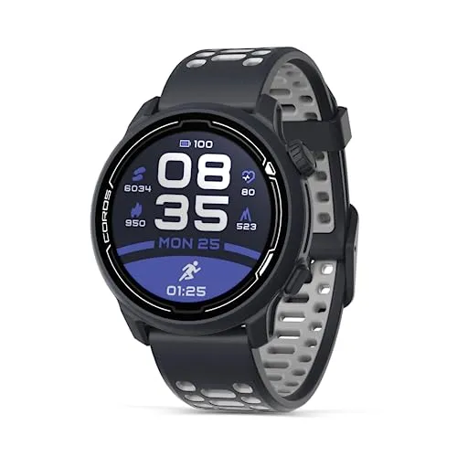 COROS PACE 2 Premium Orologio sportivo GPS con cinturino in nylon o silicone, cardiofrequenzimetro, batteria GPS completa per 30 ore, barometro (Silicone blu marino)