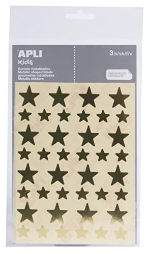 APLI – Adesivi Stella Oro, 3 fogli Apli