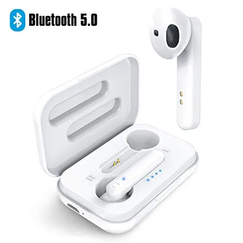 Cuffie Bluetooth, Amoner Auricolari Bluetooth Senza Fili TWS 5 con Custodia da Ricarica Microfono Leggeri Stereo per iPhone Samsung Huawei Xiaomi ecc