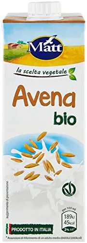 Matt, Avena Bio, Bevanda Vegetale Senza Lattosio e Senza Zuccheri Aggiunti, Bevanda Fresca e Dissetante a Basso Contenuto di Grassi, Gusto Delicato e Dolce, Alimentazione Sana, 1 L