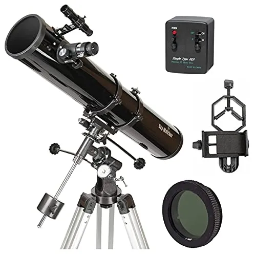 Maxxistore® - Skywatcher Telescopio rifrattore newton 114/900 Motore EQ1 + Filtro luna + Adattatore telefono Pro - SK1149EQ1 - M2